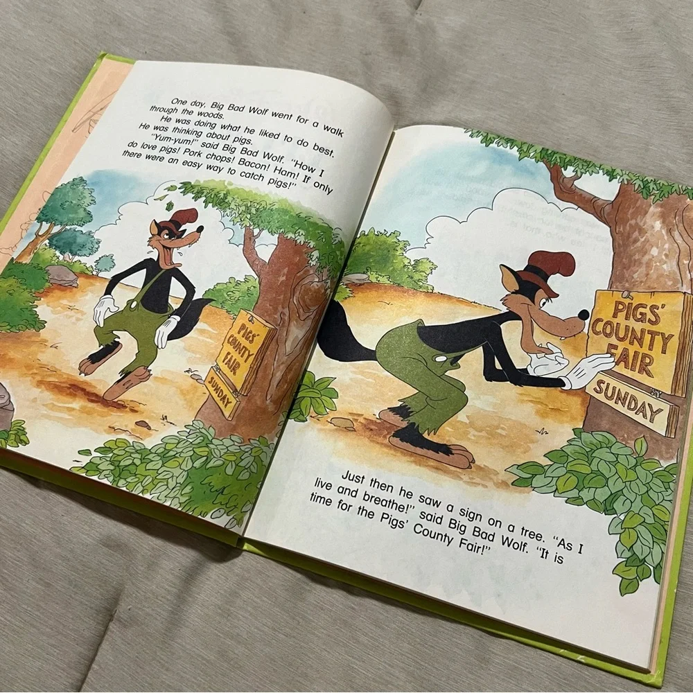 Vintage 1986 Disney‎ Li’l Wolf Saves the Day Book Fun-to-Read Vol 16